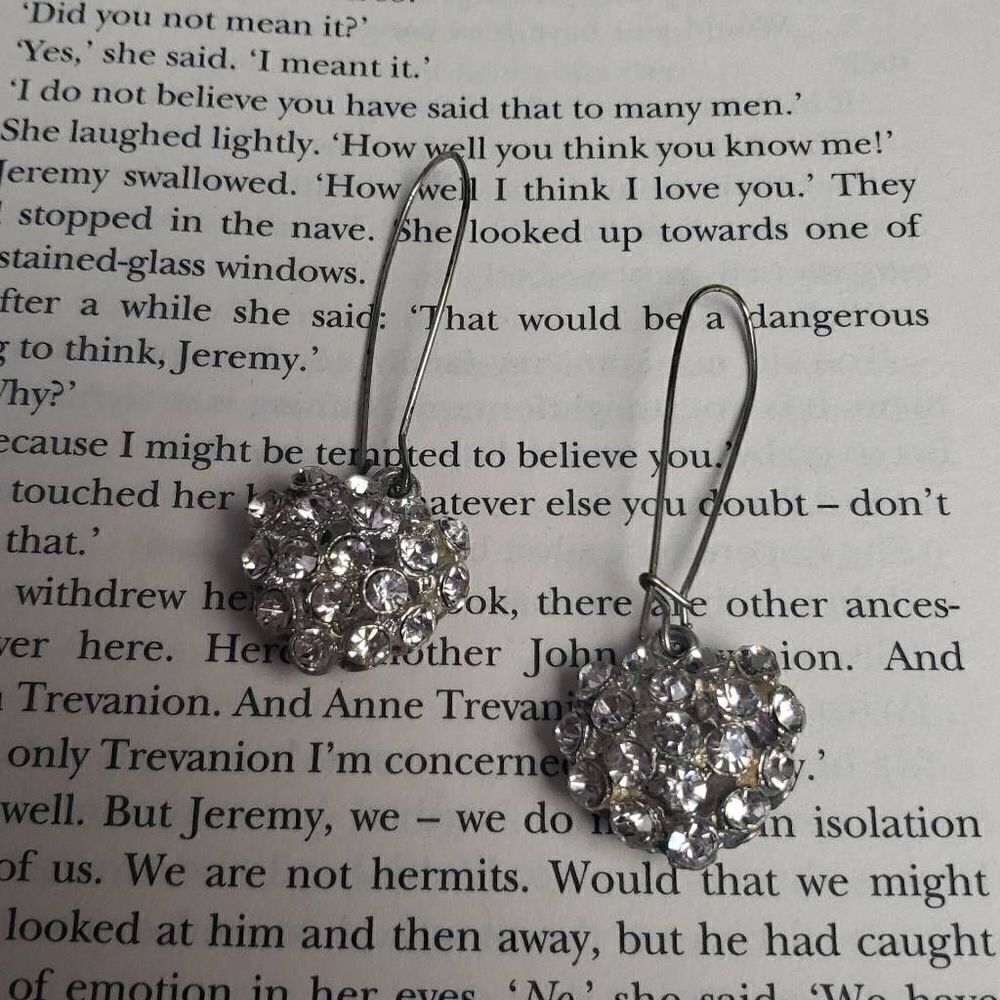 Heart Faux Diamond Earrings